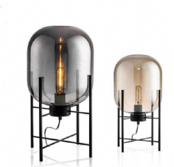Glass Floor Lamp & Table Lamp