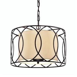 Metal Ceiling Lamp with Fabric Shade Inner